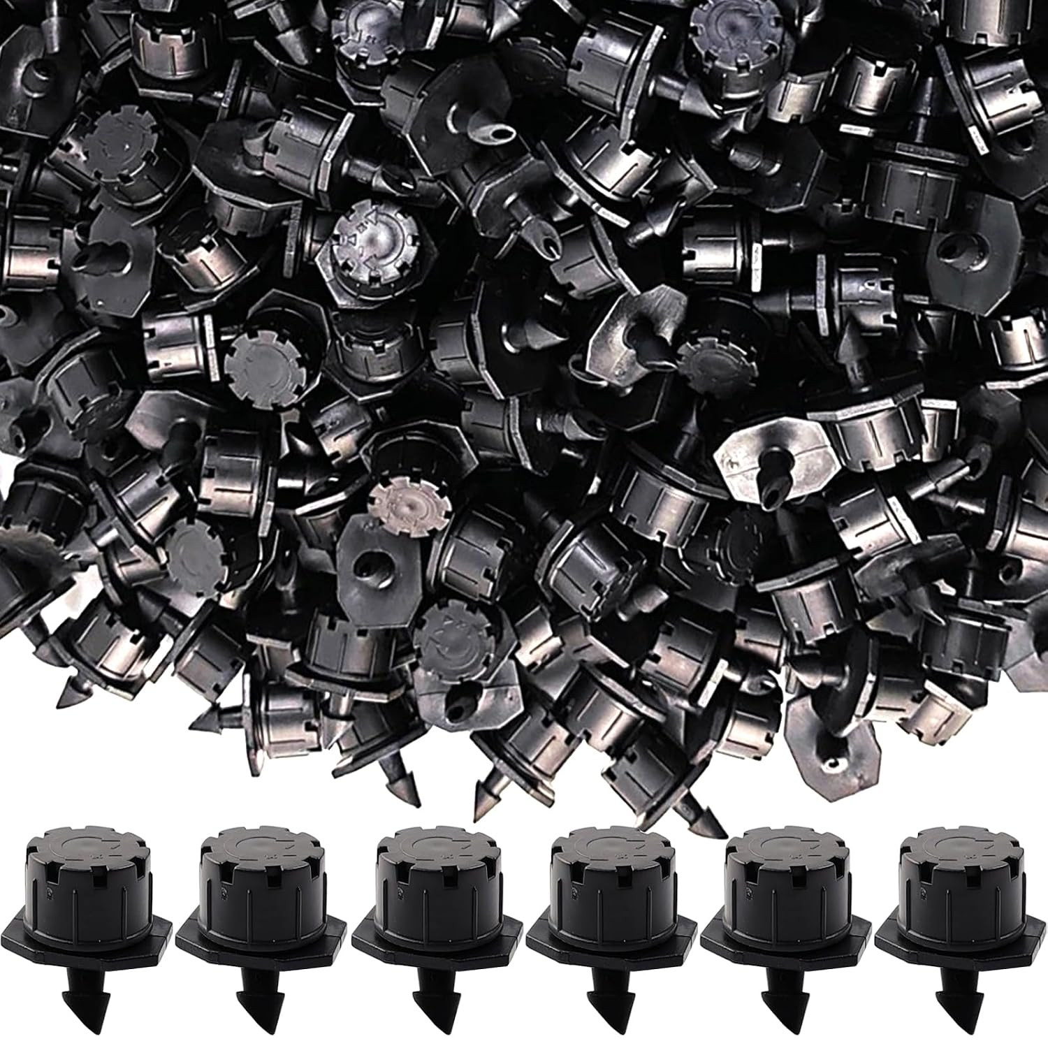200PCS Adjustable Irrigation Drippers Sprinklers 1/4 Inch Emitter Dripper Micro