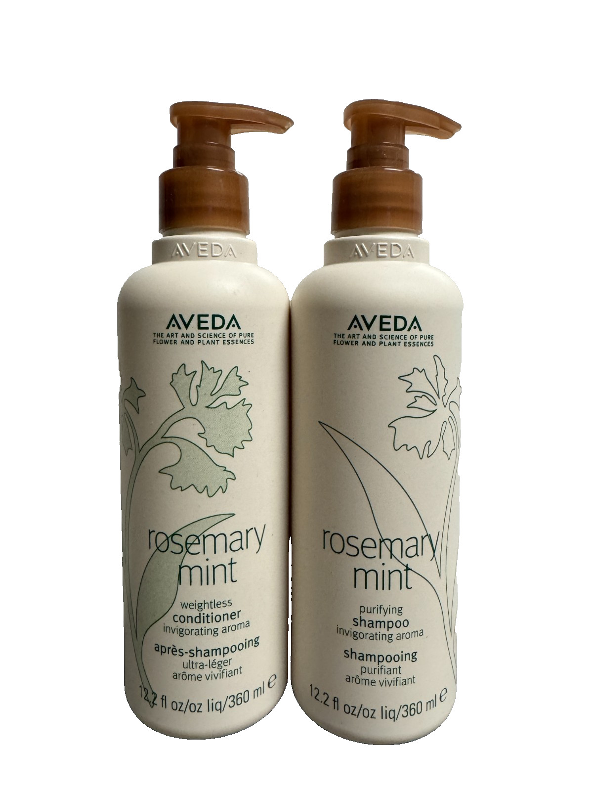 2 PACK Aveda Rosemary Mint Shampoo & Conditioner Set 12.2 oz each