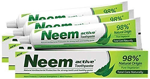 3 X Neem Active Tooth paste 98% Natural Origin Total Care 100% Vegetarian 200 gm