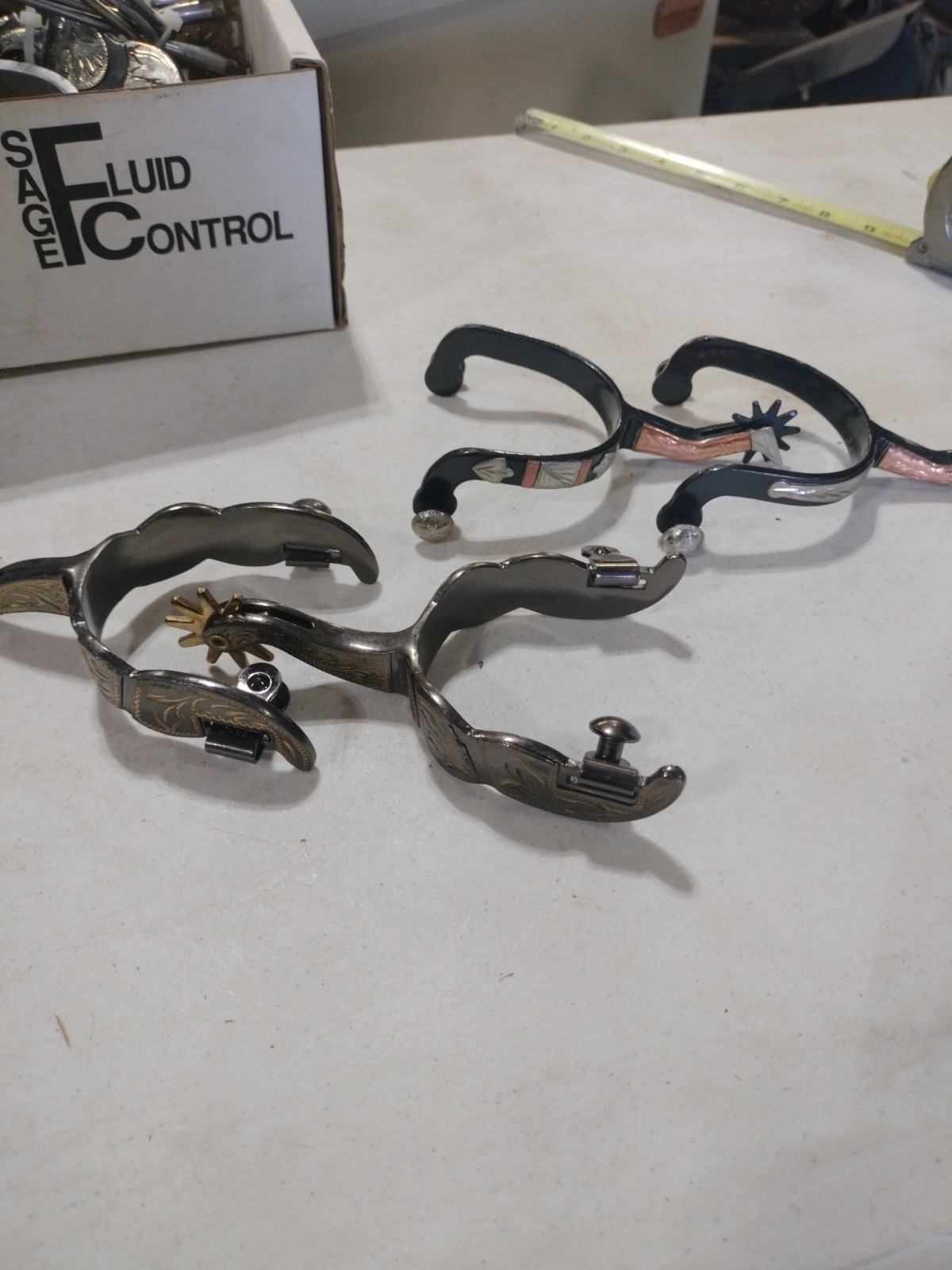 2 SETS OF WESTERN SPURS-NO BRAND SEEN-NEW-SELLING TOGETHER-FAST SHIPPING