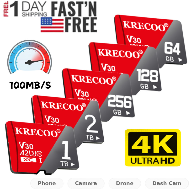 1TB Micro SD Card High Speed 4K Video Memory Card For Dash Cam Drone Tablet lot