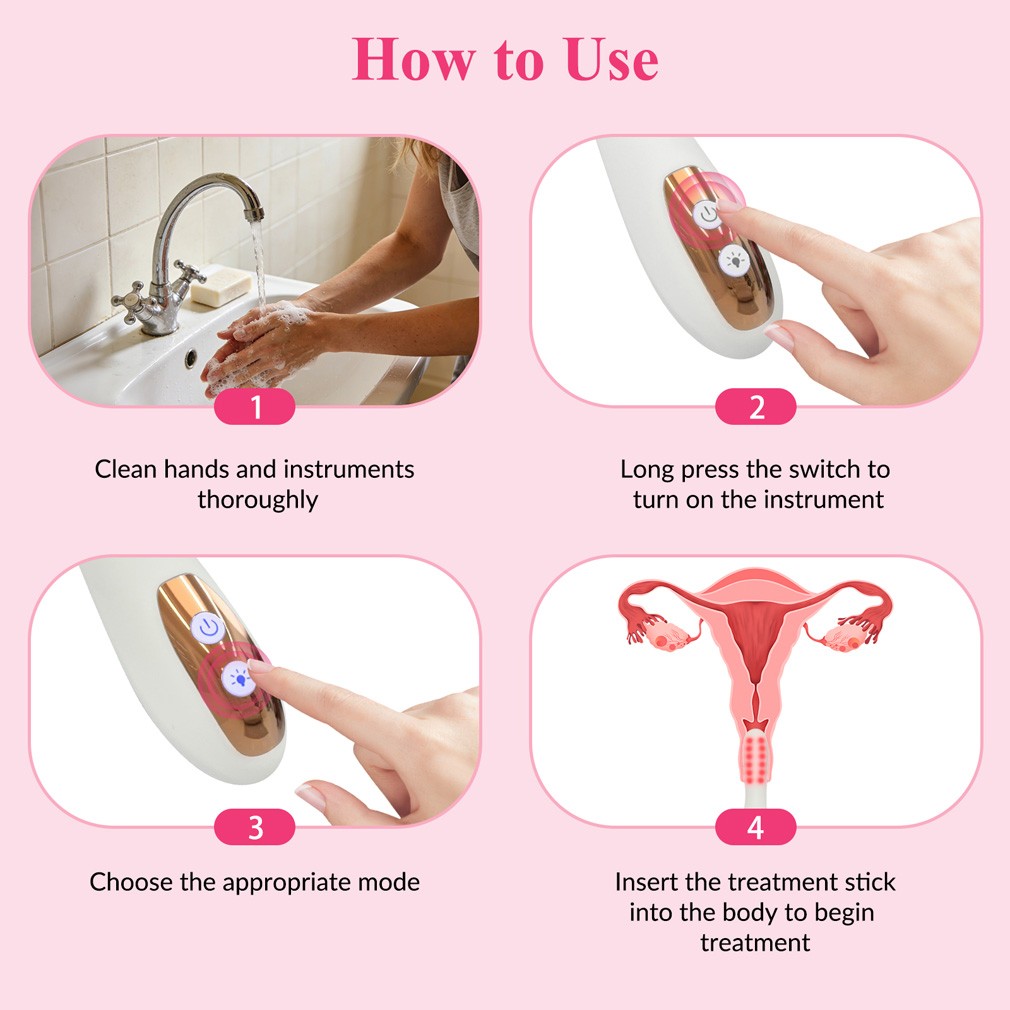 Adjustable Pelvic Floor Repair Wand Red Light Heat Therapy