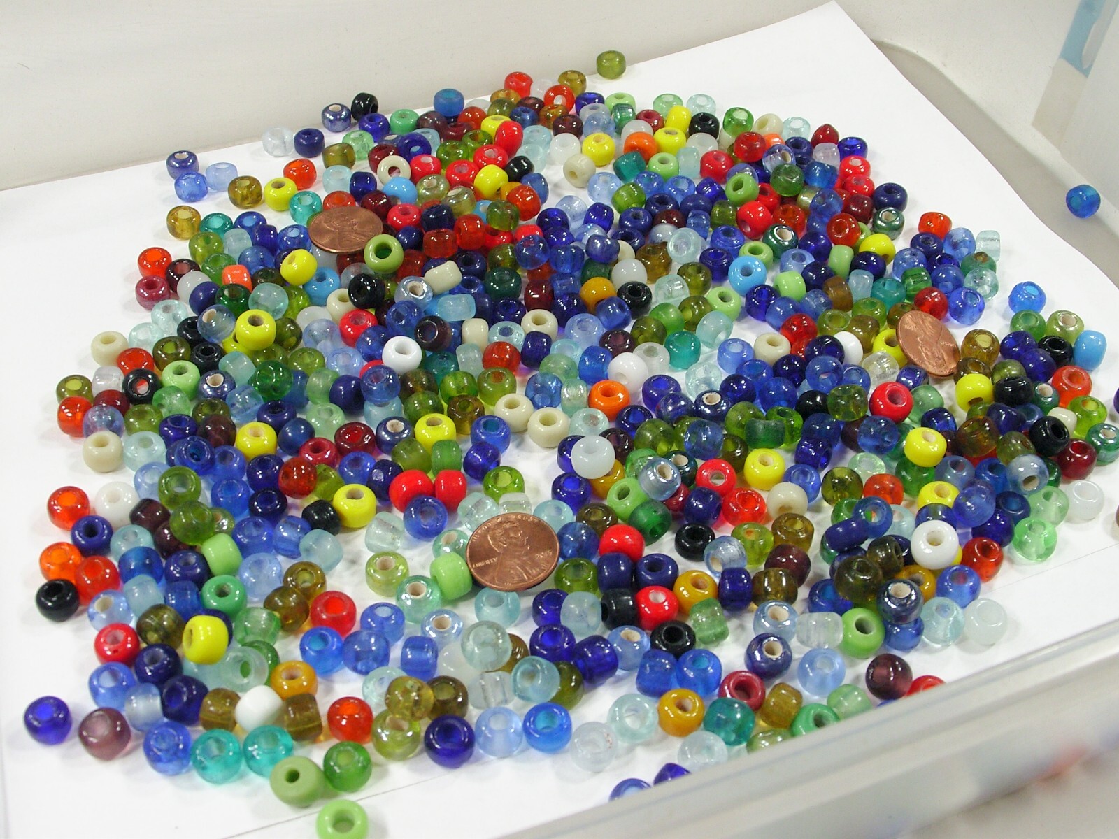 2 Pounds Luster (6mm x 9mm) India Handmade Glass Pony Beads (BNT-97B)⭐
