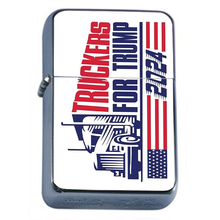 Truckers For Trump L2 Flip Top Oil Lighter Windproof President Donald Trump 2024