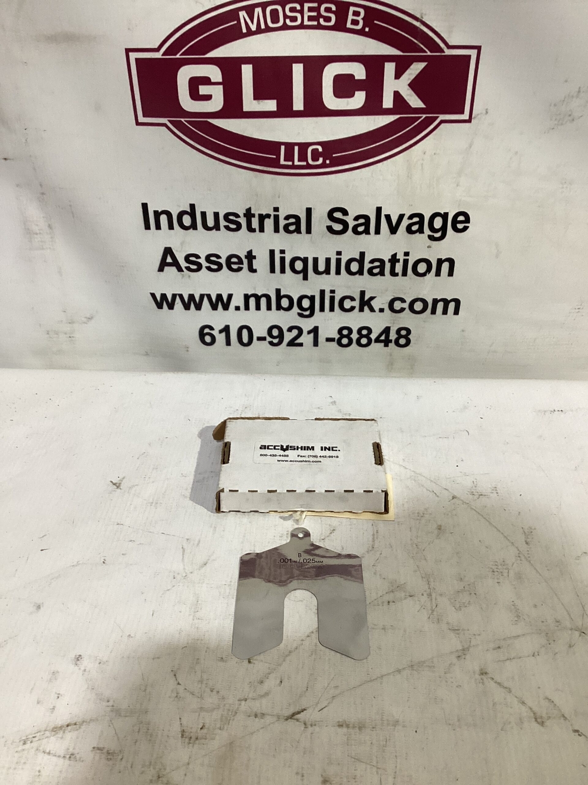 ACCUSHIM B.001 Stainless Slotted Shim Stock 3” x 3” x .001” -NIB of 100