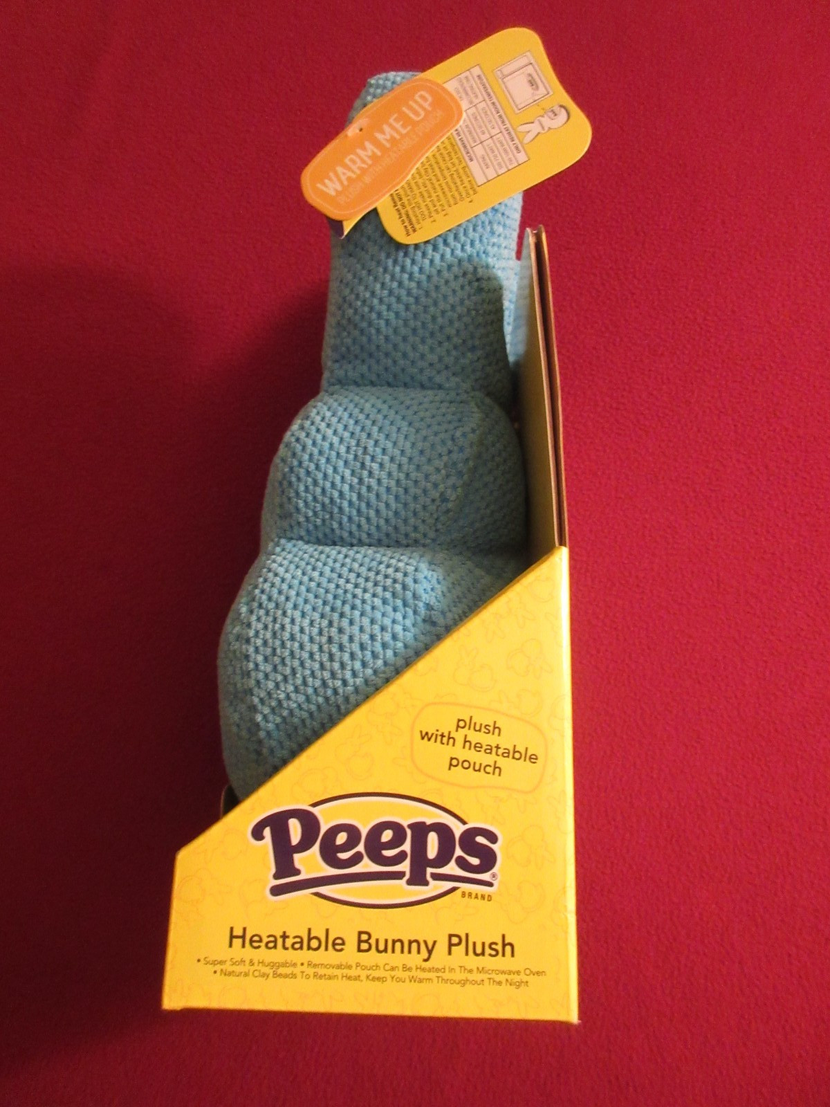 PEEPS Heatable Bunny Plush Blue 13” /Removeable Pouch/Microwaveable - NEW IN BOX