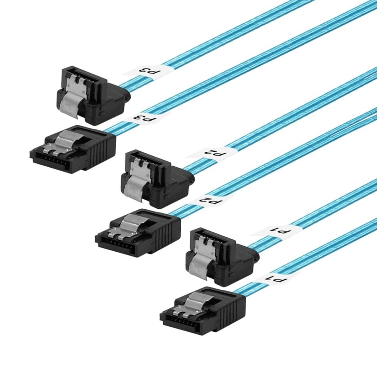 Long-Sata 90-Degree Cable 1M, 3 Pack Flexible Thin SATA Right-Angle Cable 3.3Ft