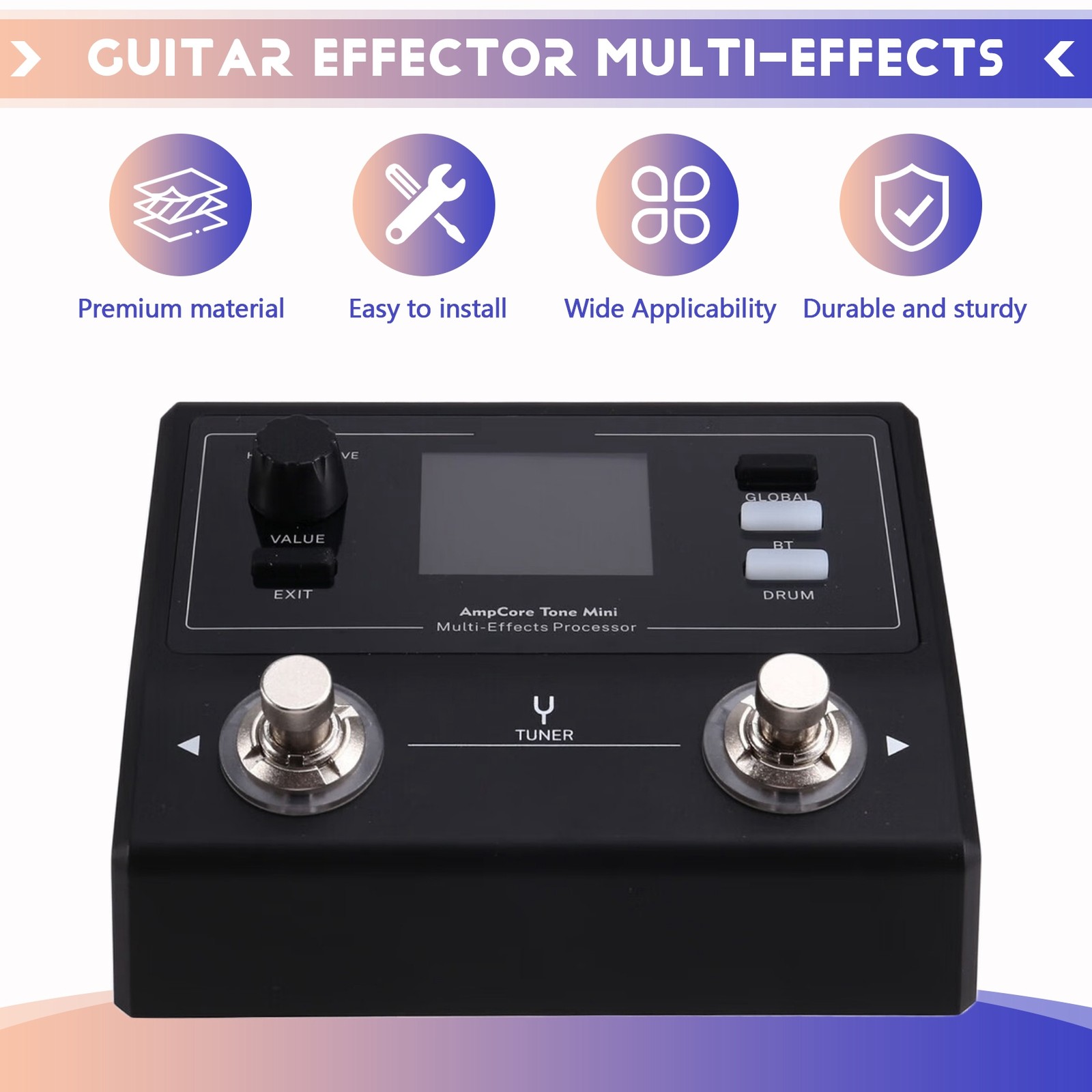 Electric Guitar Comprehensive Effector AmpCore Tone Multi-Effects Pedal7563