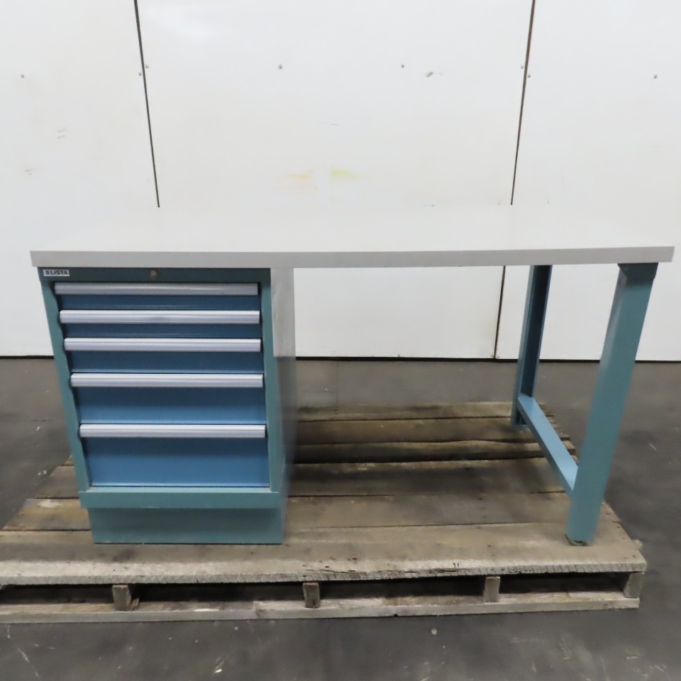 Lista 60" x 30" x 35" 5-Drawer Industrial Work Bench Table Station Cabinet Desk