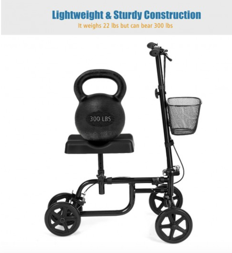 Foldable Knee Walker w/ Basket
