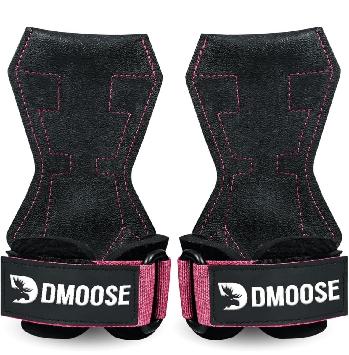 DMoose Weight Lifting Grips - Gym Grip Straps with Rugged Anti-Slip Technology M