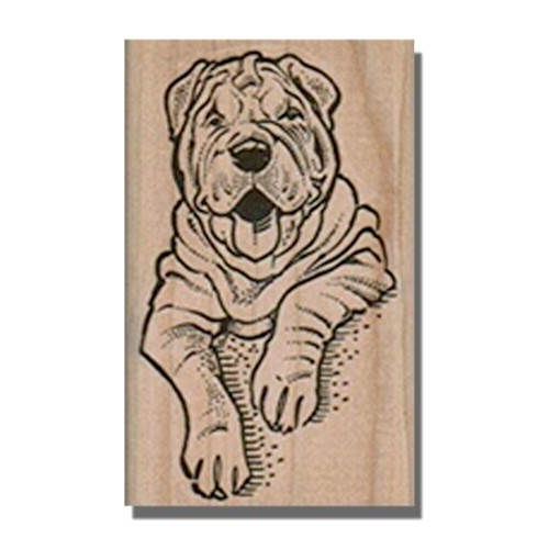Mounted Rubber Stamp, Sharpei, Dog Stamp, Fun, Happy,Animal, Shar Pei, Dogs, Pet