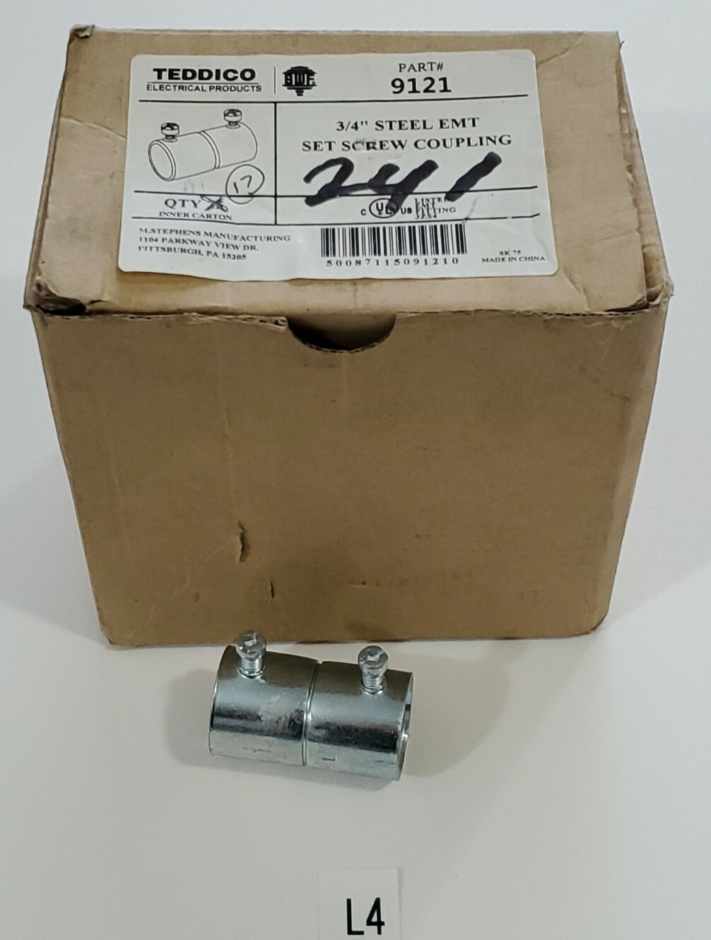 *NEW* LOT OF 17 TEDDICO 9121 3/4" STEEL EMT SET SCREW COUPLINGS + WARRANTY!