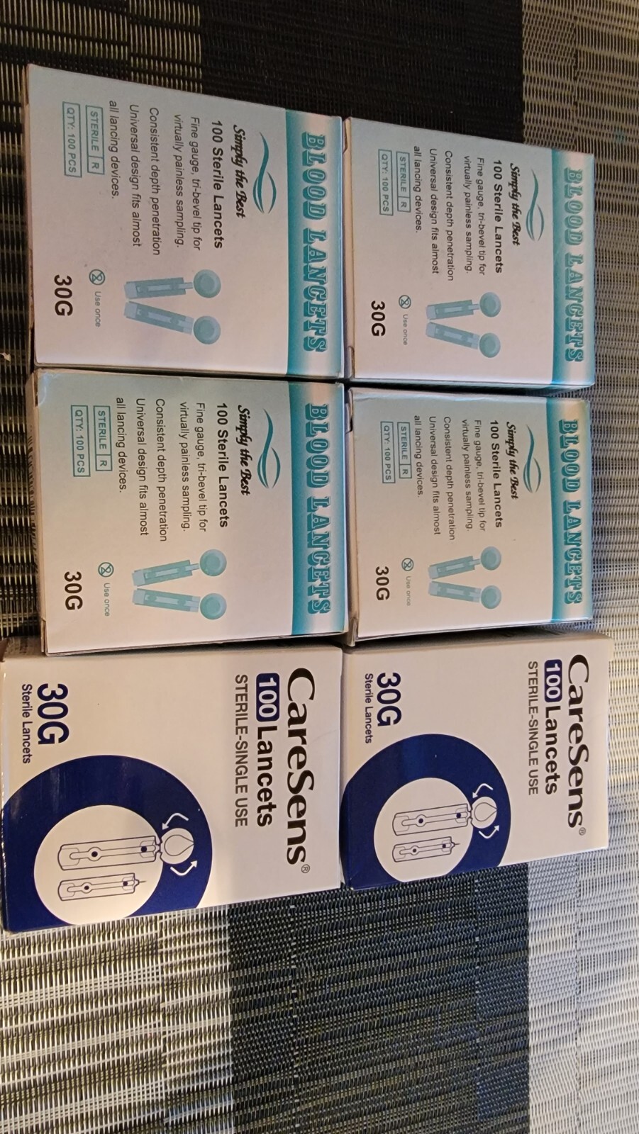 Pack of 6 Boxes of 100 x Twist Top Blood Lancets 30 Gauge For Diabetic Glucose