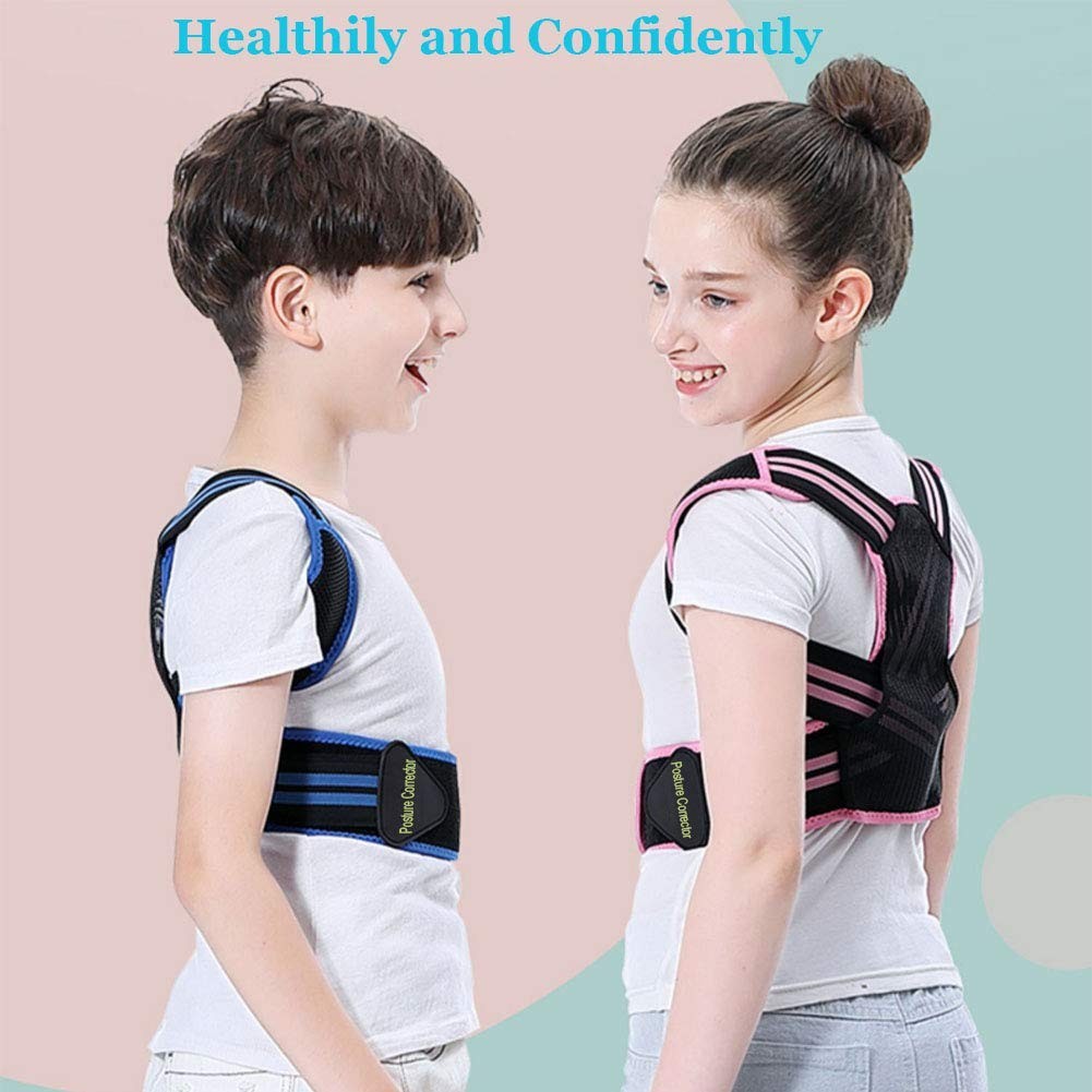 Adjustable Posture Corrector for Kids & Teens - Upper Back Brace for Slouching,