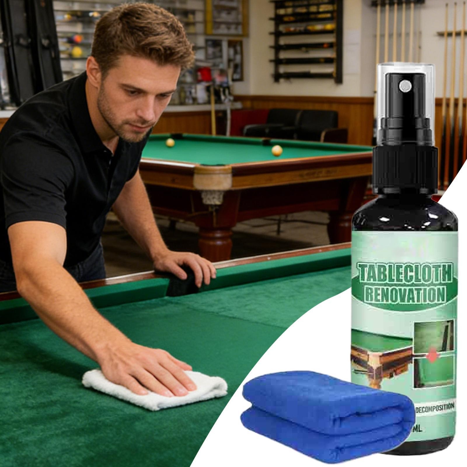 Felt Cleaner for Pool Table 50ml Quick Drying Maintenance Polisher