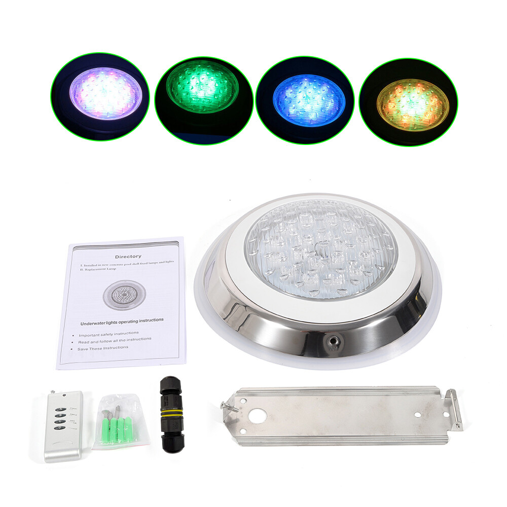 12V 54W RGB LED Swimming Pool Light Underwater SPA Waterproof Lamp W/ Remote