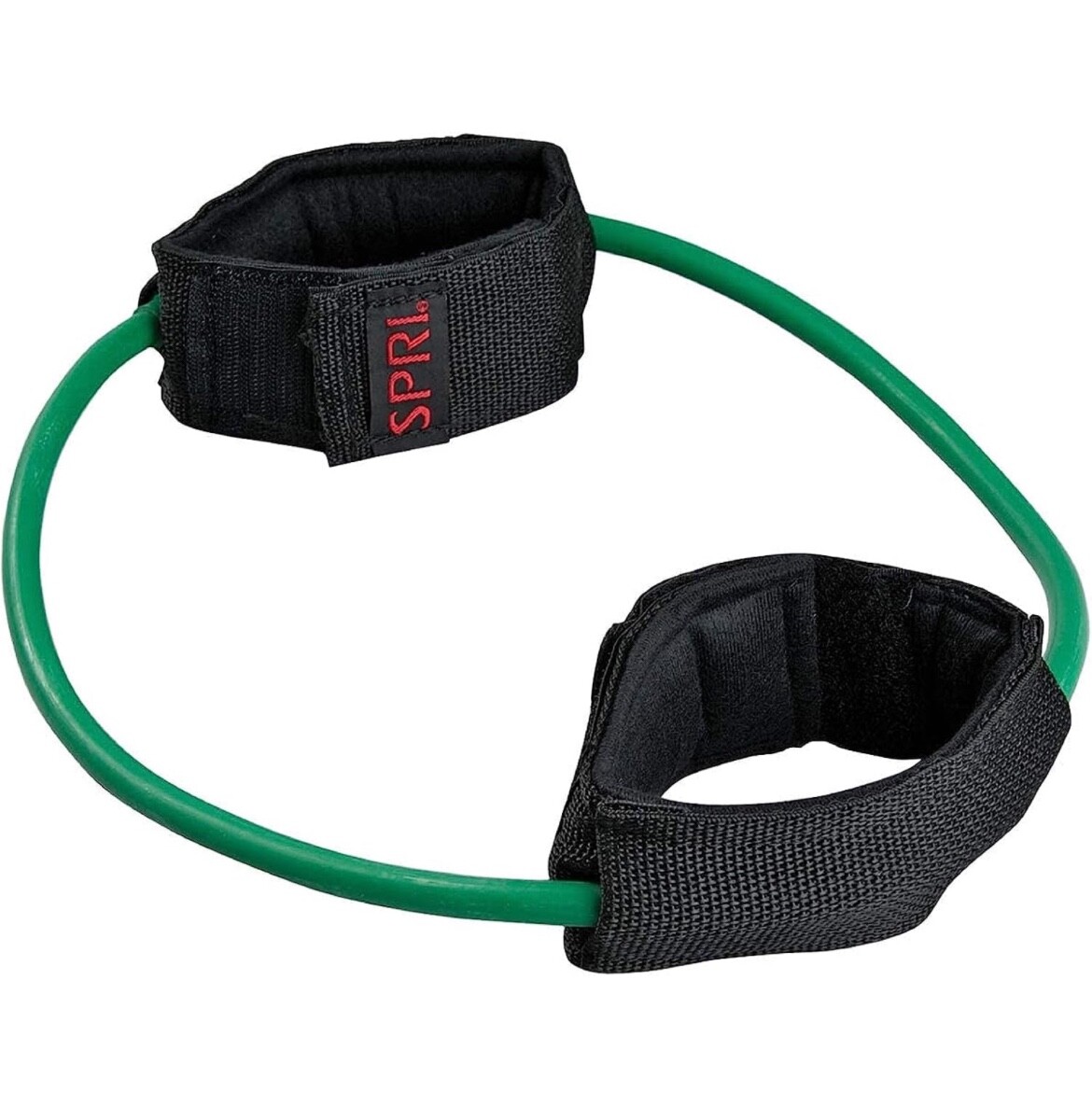 SPRI Xercuff Leg Resistance Band Exercise Cord with Non-Slip Ankle Cuffs - Green
