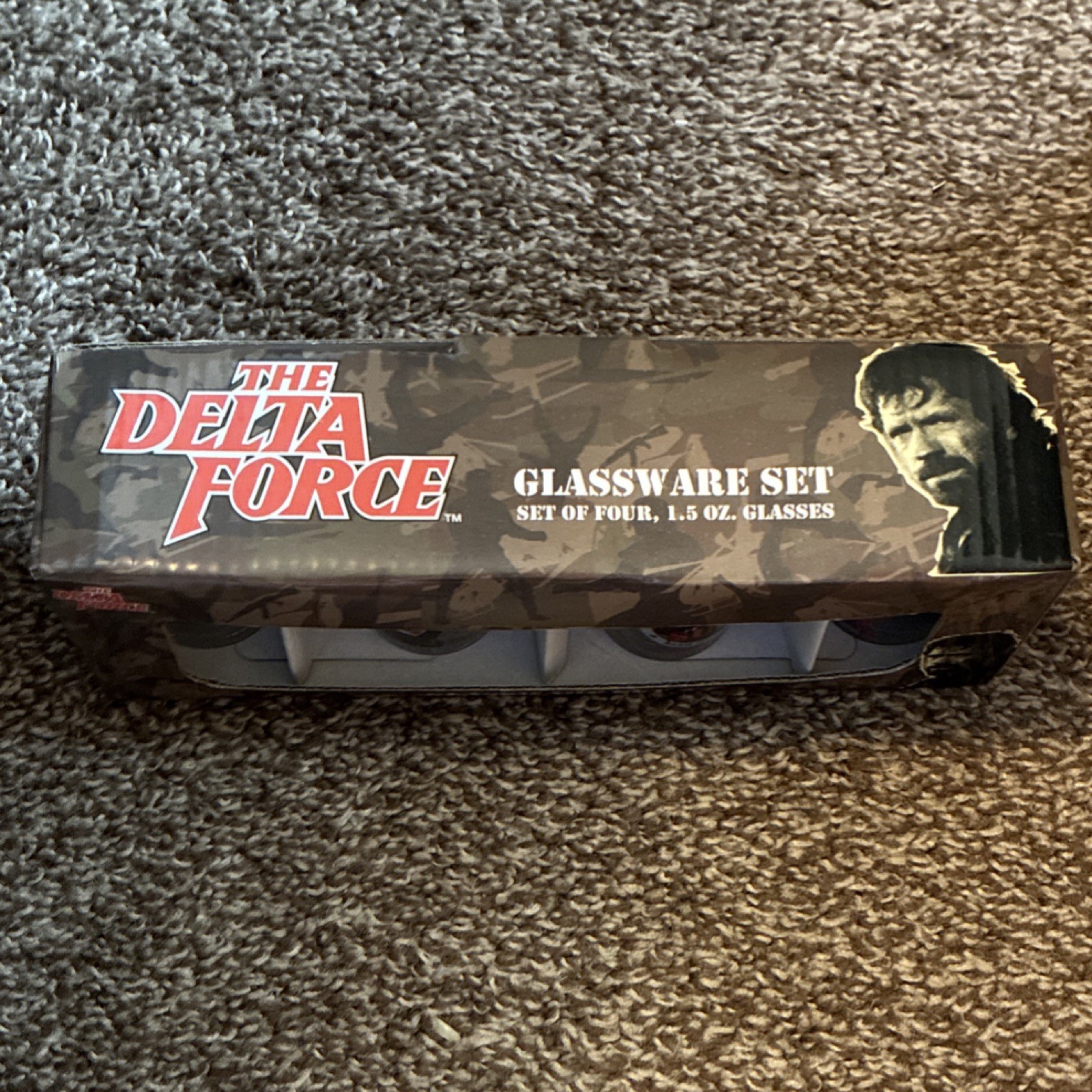 The Delta Force Shot Glass Set Four-Piece 1.5 oz Decorated Printed Barware