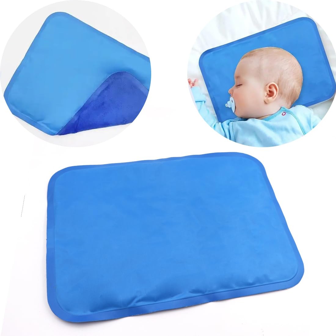 Gel Ice Pack Cooling Pillow Pad Migraine Relief Sleep Aid Blue