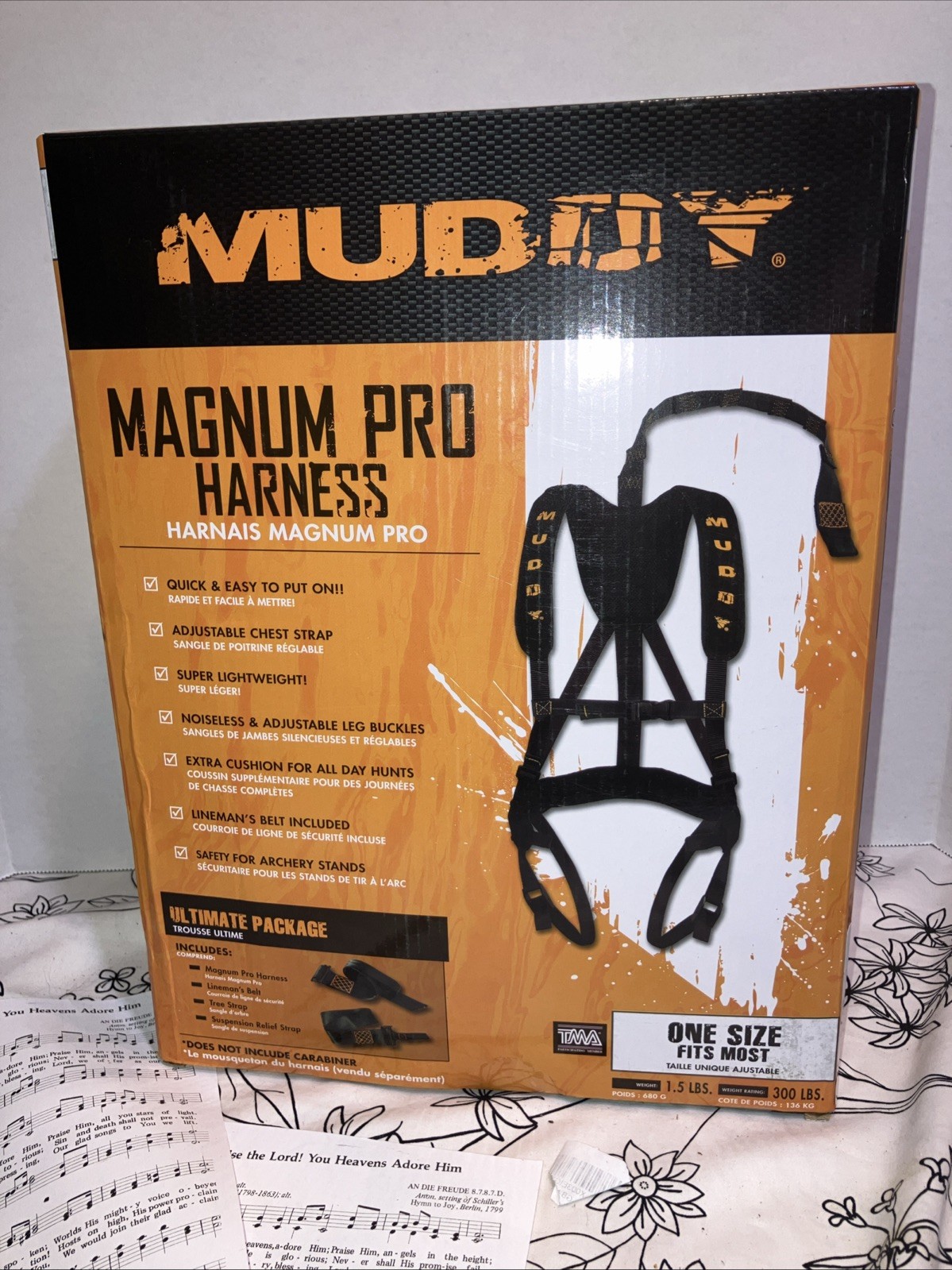 MUDDY MAGNUM PRO TREE STAND SAFETY HARNESS w/BELT-TREE& SUSPENSION RELIEF STRAPS