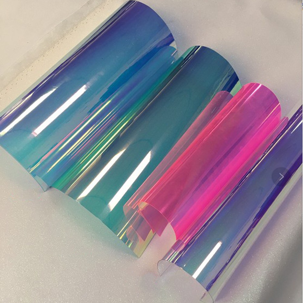 4 Sheets Iridescent Transparency Film Plastic Clear Craft Prism Window