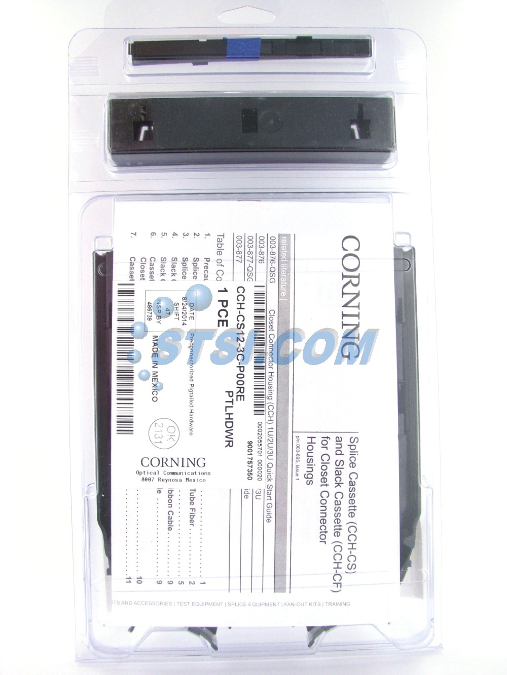 Corning CCH-CS12-3C-P00RE Pigtailed Splice Cassette, 12 Fiber, SC SM UPC ~STSI
