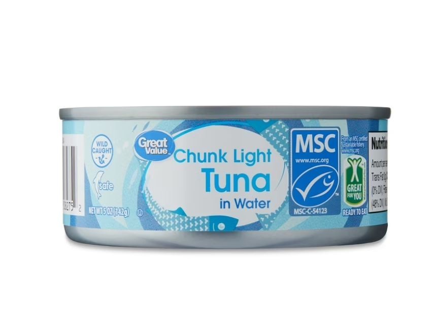 6 pack Great Value Chunk Light Tuna in Water, 5 oz, 4 Pack