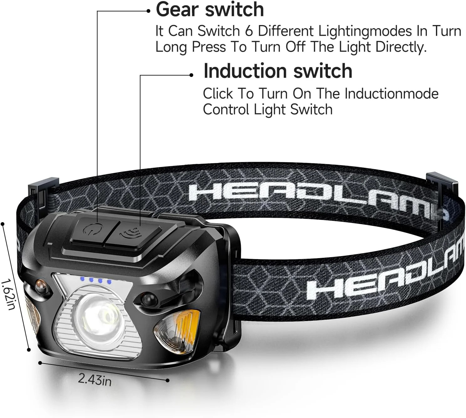 2 Sets High-End Comfortable Camping Work Headlamp Long Endurance Lighting FAST