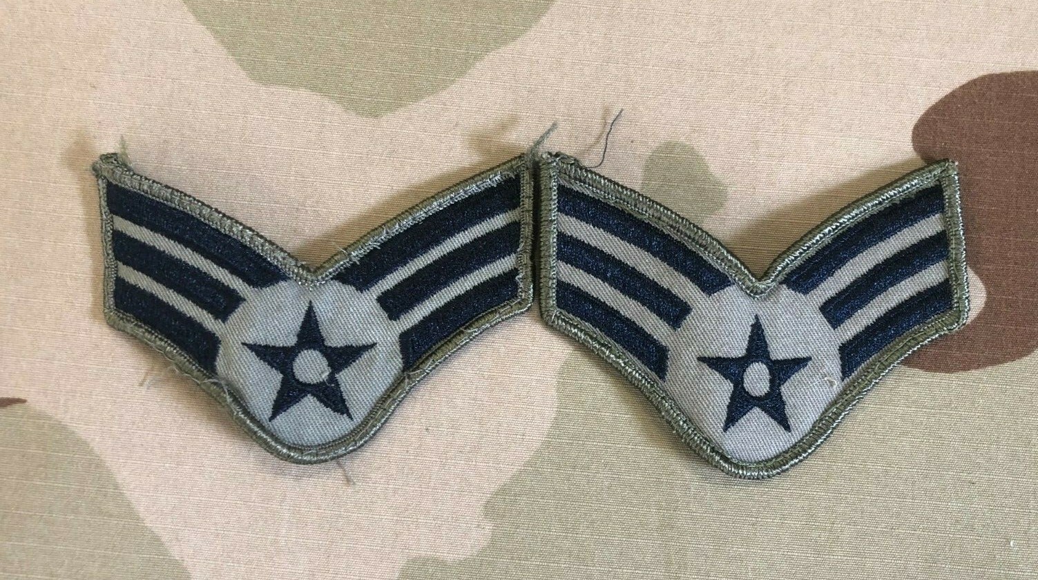 US Air Force ABU Rank Senior Airman Pair Large Size