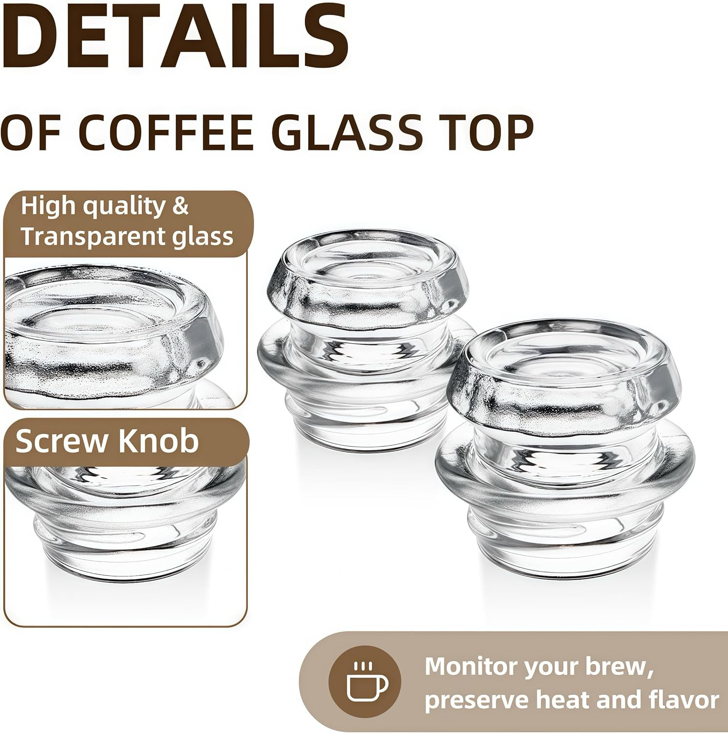 Coffee Percolator Glass Top Replacement for Coletti, Coleman, Gsi, Eurolux, Stan
