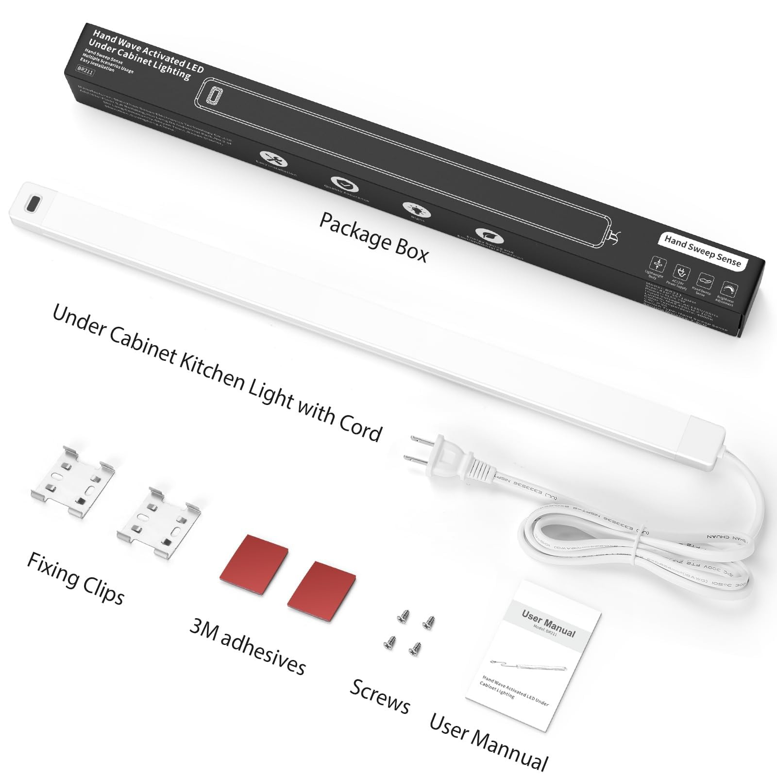 MYPLUS 16 Inch Under Cabinet Lights with Hand Wave, Under Counter Lighting 40...