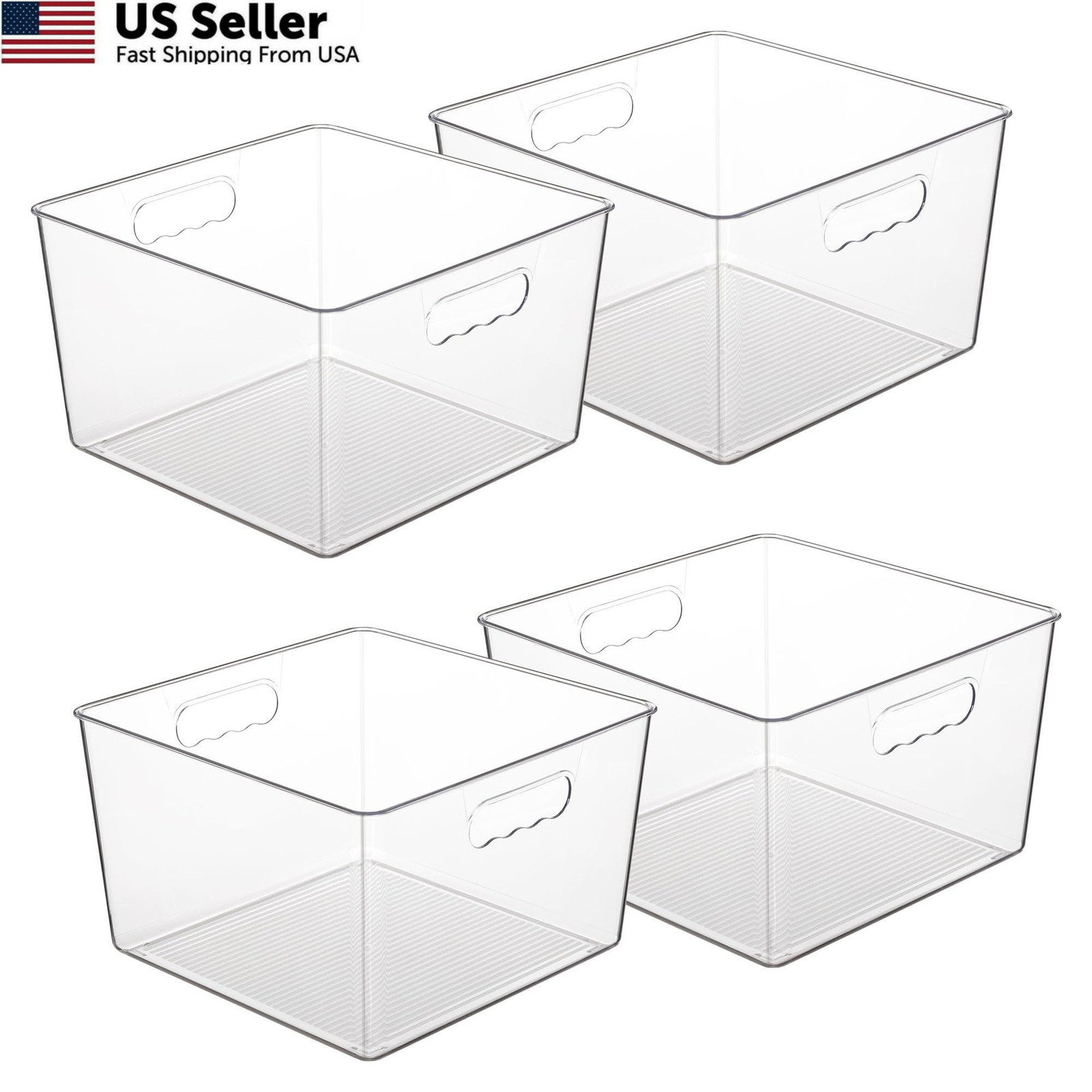 Vtopmart 4 Pack Extra Large Clear Plastic Storage 11inch-XXL, clear
