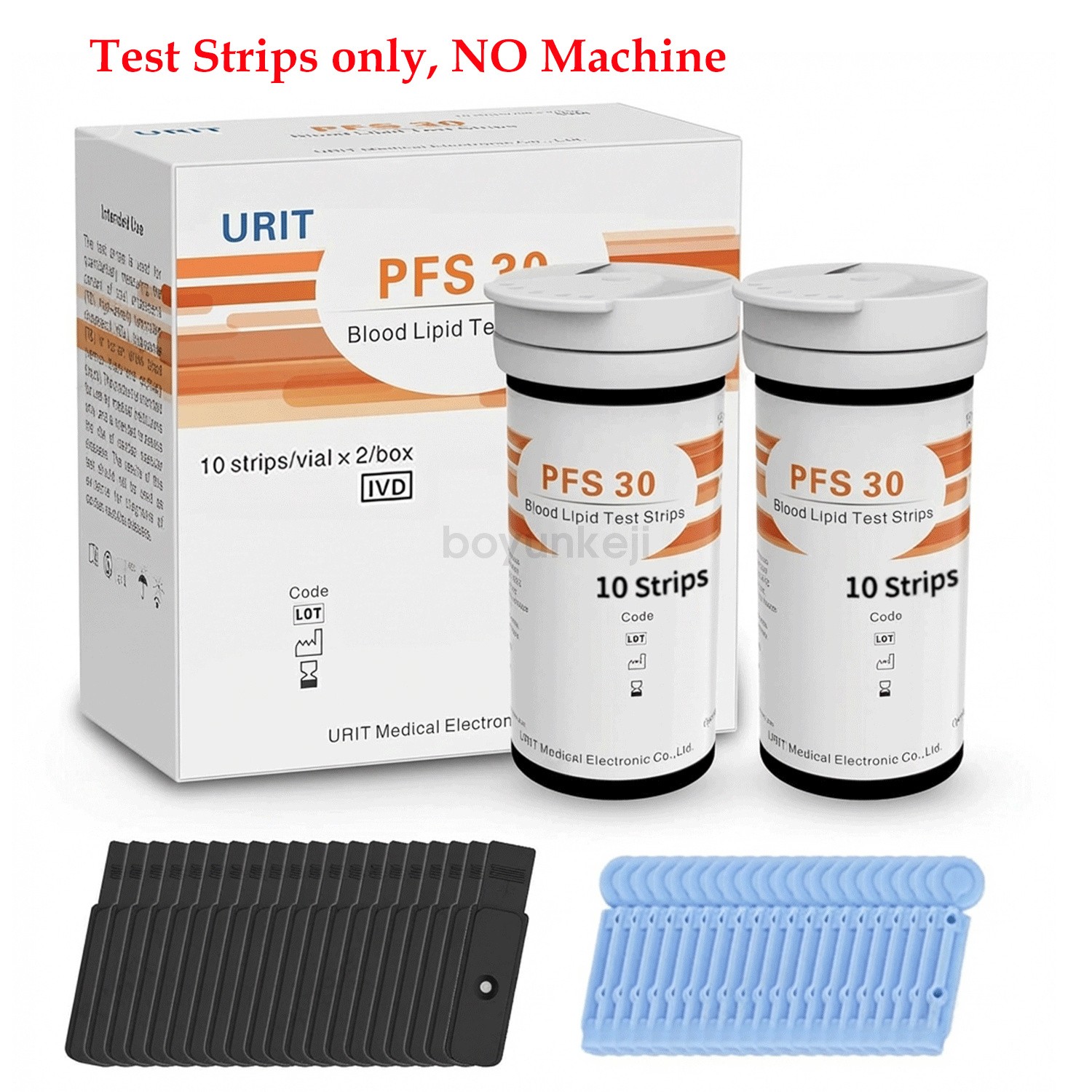 (Test Strips Only) URIT 20pcs/box Blood Lipid Test Strips for 5 in 1 PFS-30A