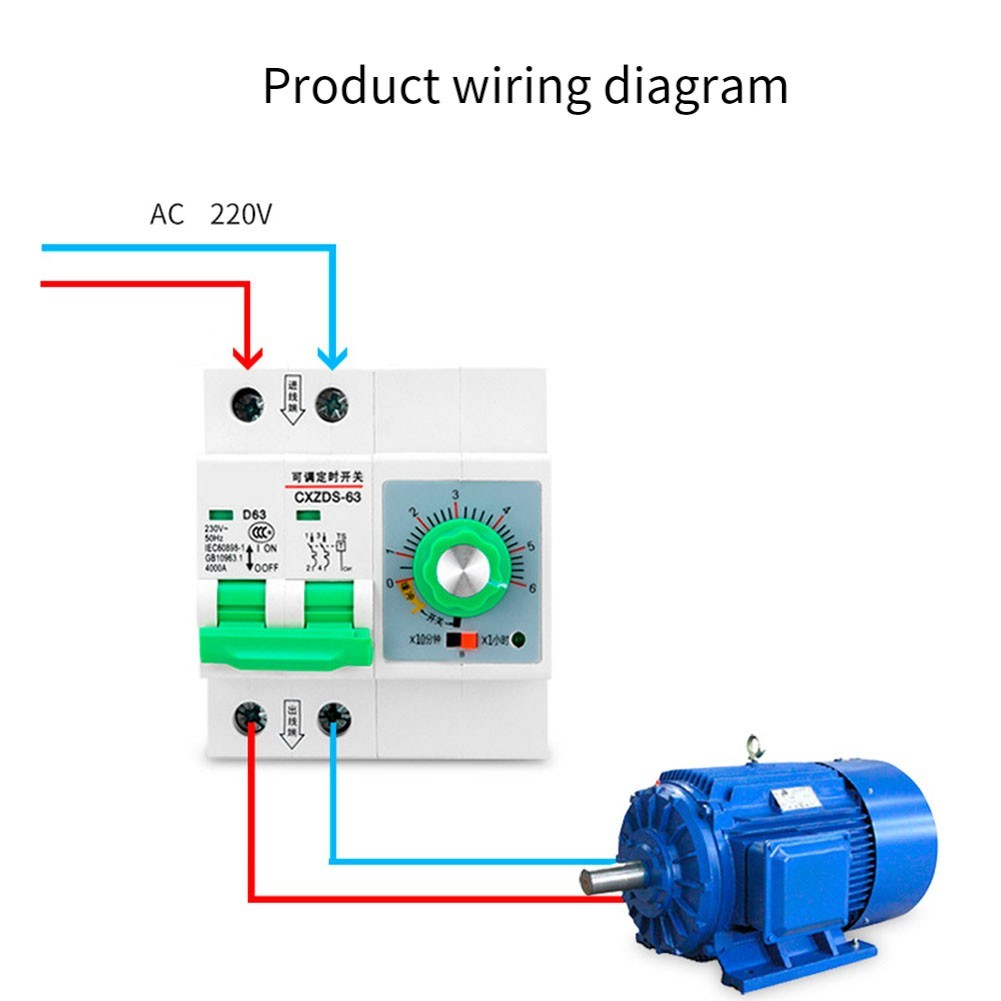 Mechanical Adjustable Timer Switch 63A 13000W Water Pump Memory Timer 1min-6h