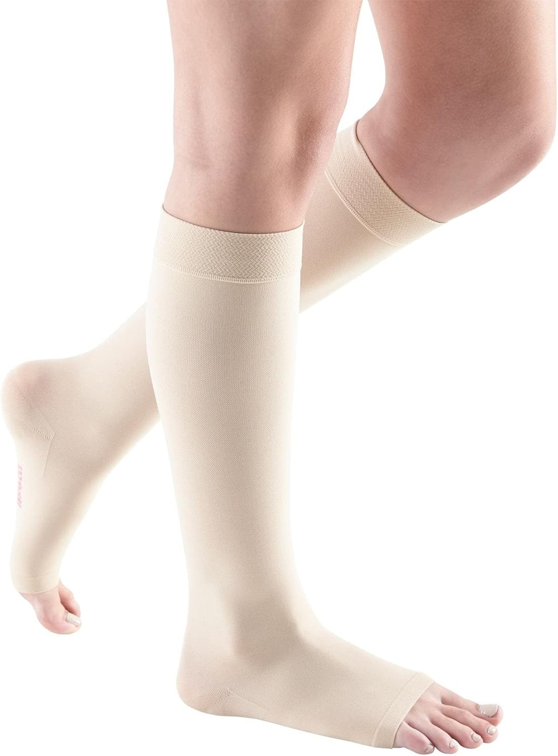MEDIVEN Comfort Calf Highs Open Toe, Petite 15-20mmHg (Wheat) Size: IIi
