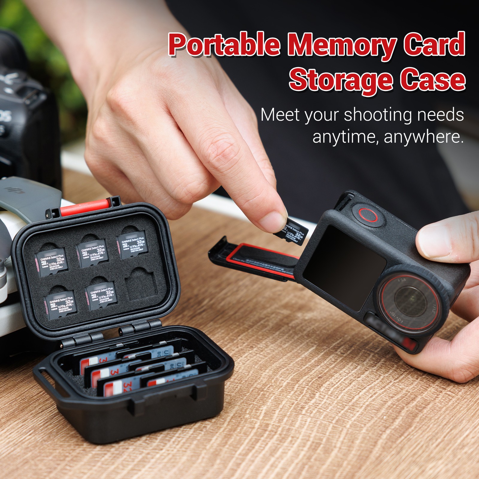 12 Slots Memory Card Case for 6 Micro SD TF 6 SD SDXC CFexpress Type A Sony A7RV