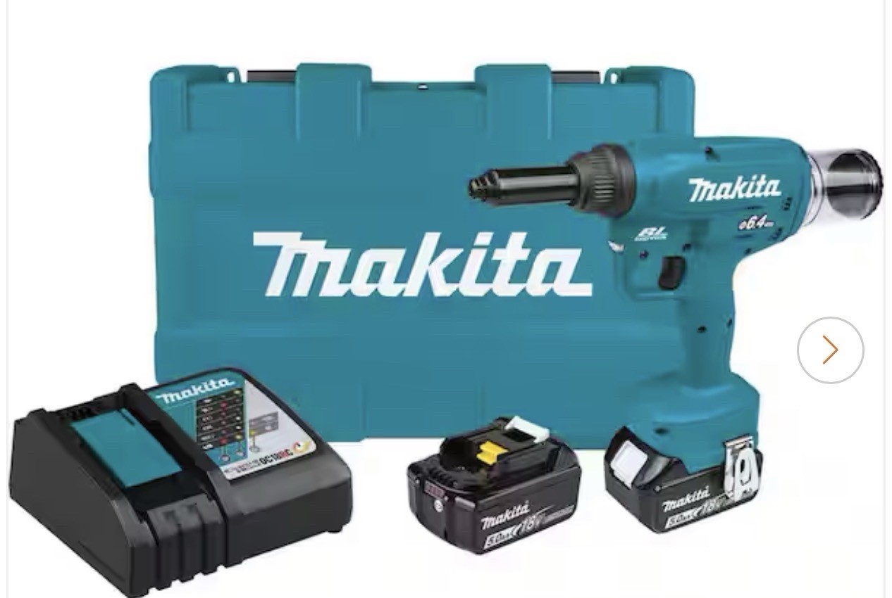 NEW Makita18V LXT Lithium-lon Brushless Cordless Rivet Tool Kit, 5.0Ah