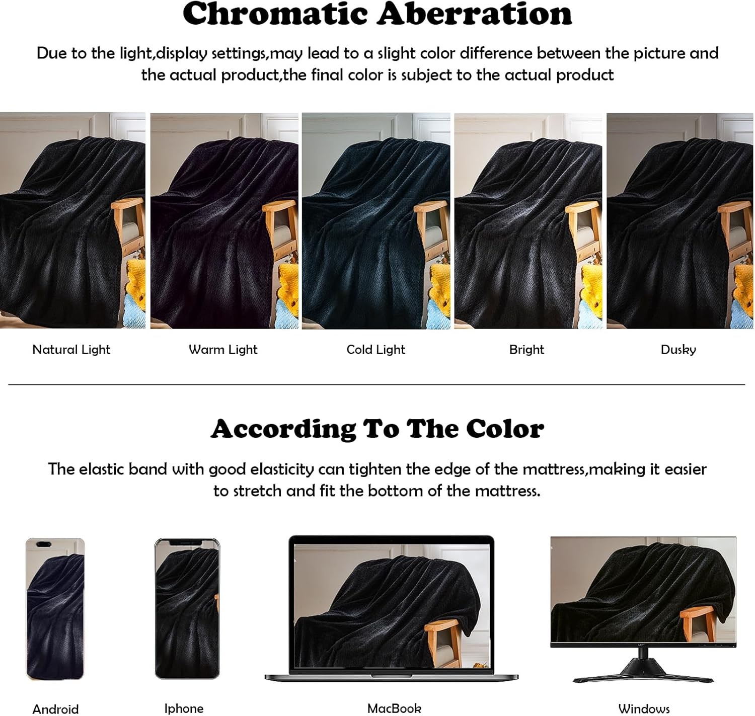 Super Soft Queen Blanket Black Premium Silky Flannel Fleece Leaves Pattern