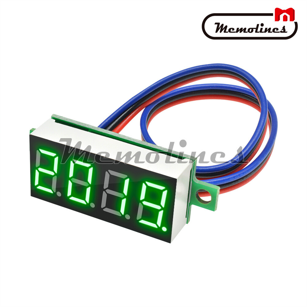 10pcs 0.36" DC 0-100V 3-Digital Display Green LED Voltage Voltmeter Panel Meter