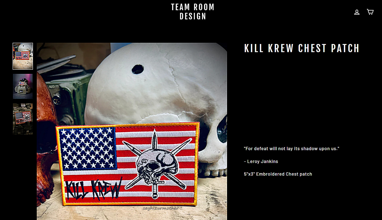 AUTHENTIC TEAM ROOM DESIGN KILL KREW FLAG PATCH FOG FORWARD OBSERVATIONS GROUP