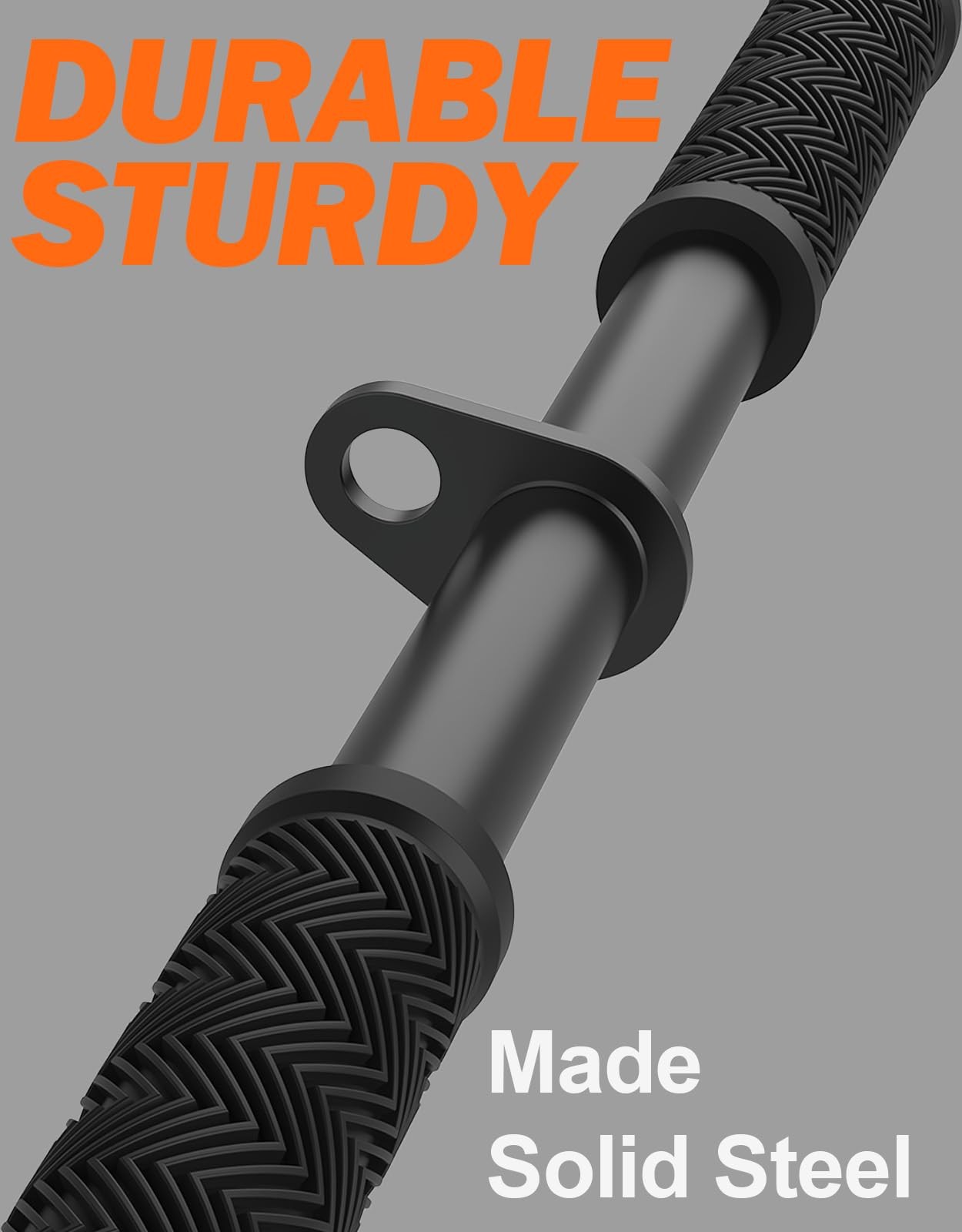 Fitarc Straight Bar Cable Attachment with Fixed Ring, Non-Slip Tricep Black