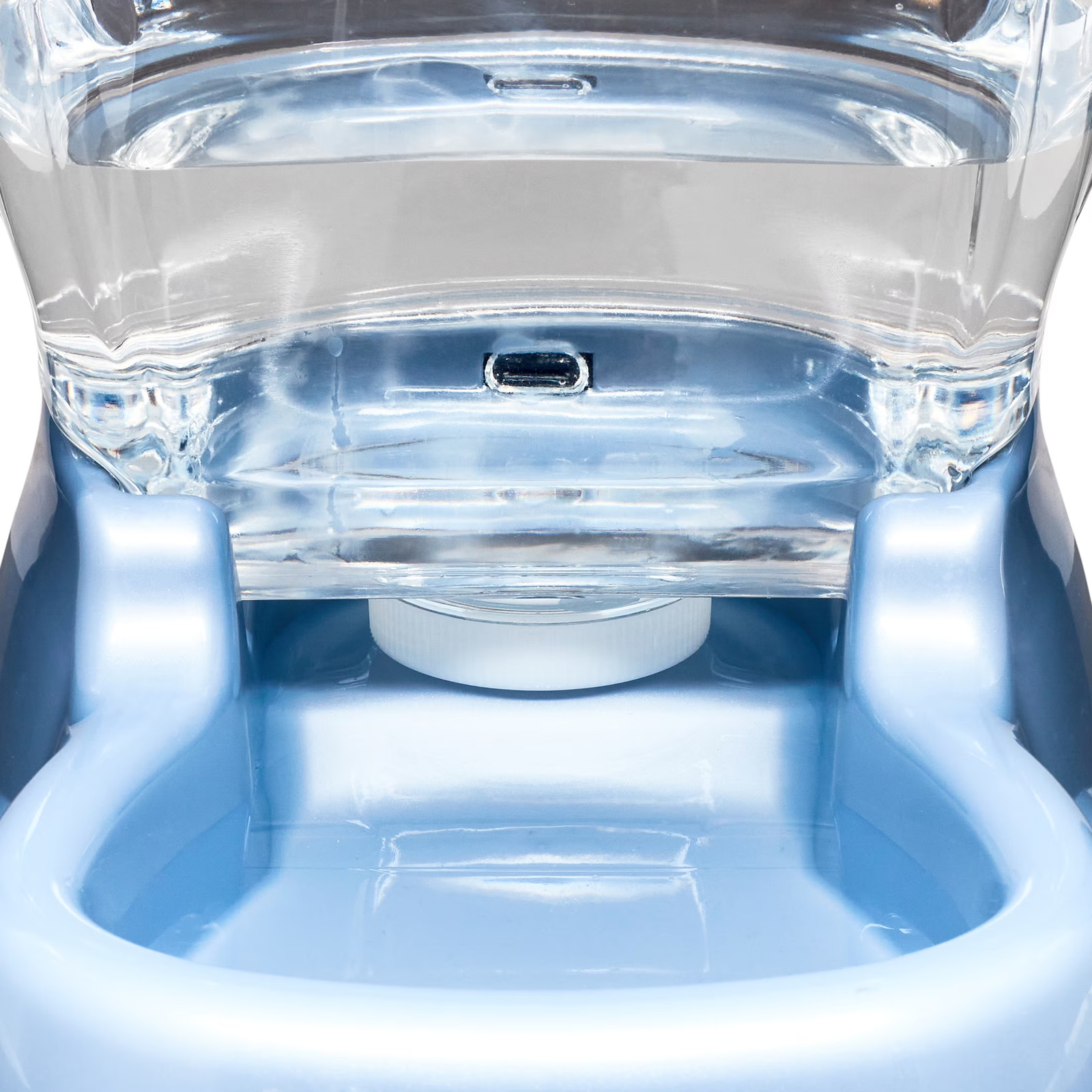 3 Gallon Gravity Water Bowl for Pets Blue Silver