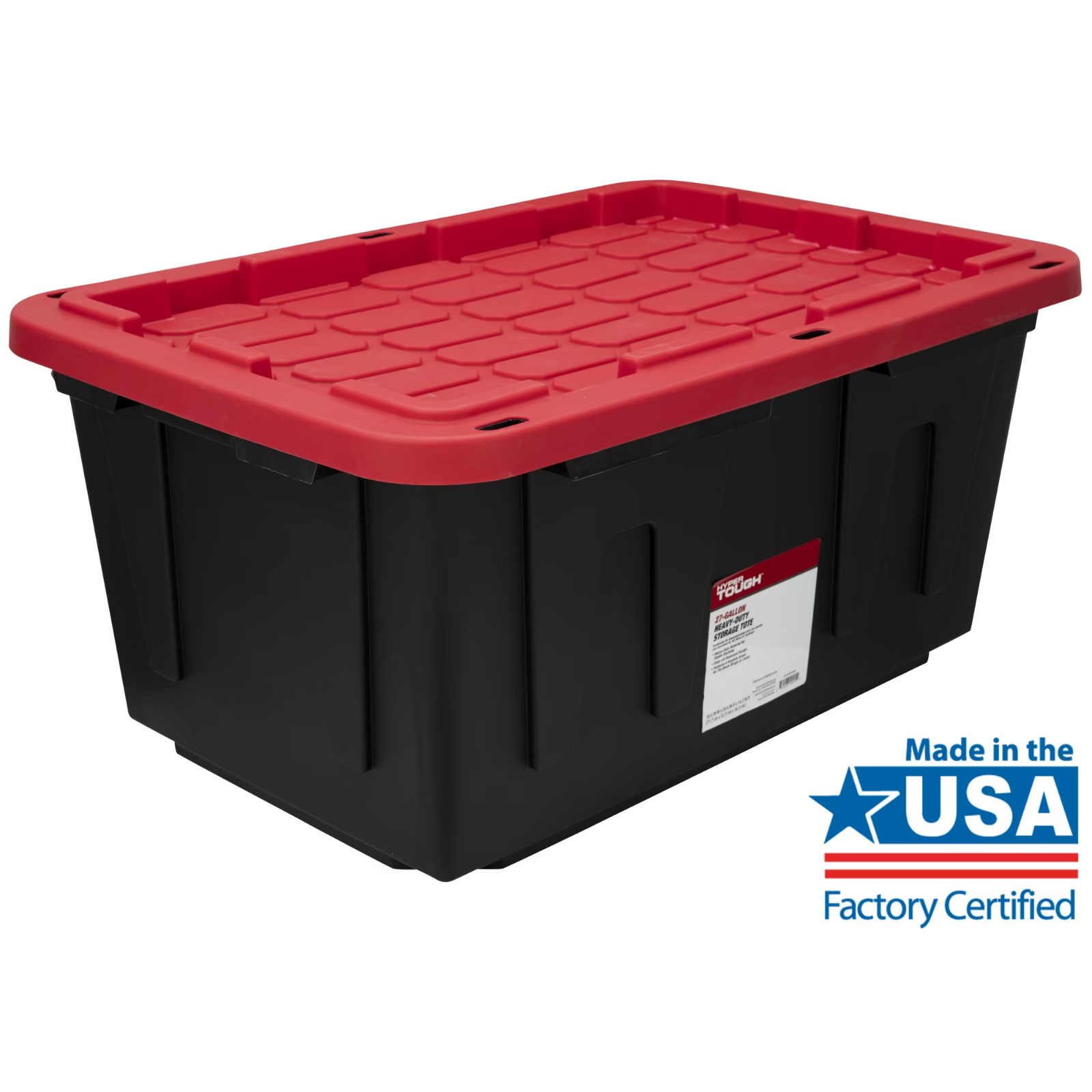 (4 pack) Hyper Tough 27 Gallon Large Storage Bin with Snap Lid