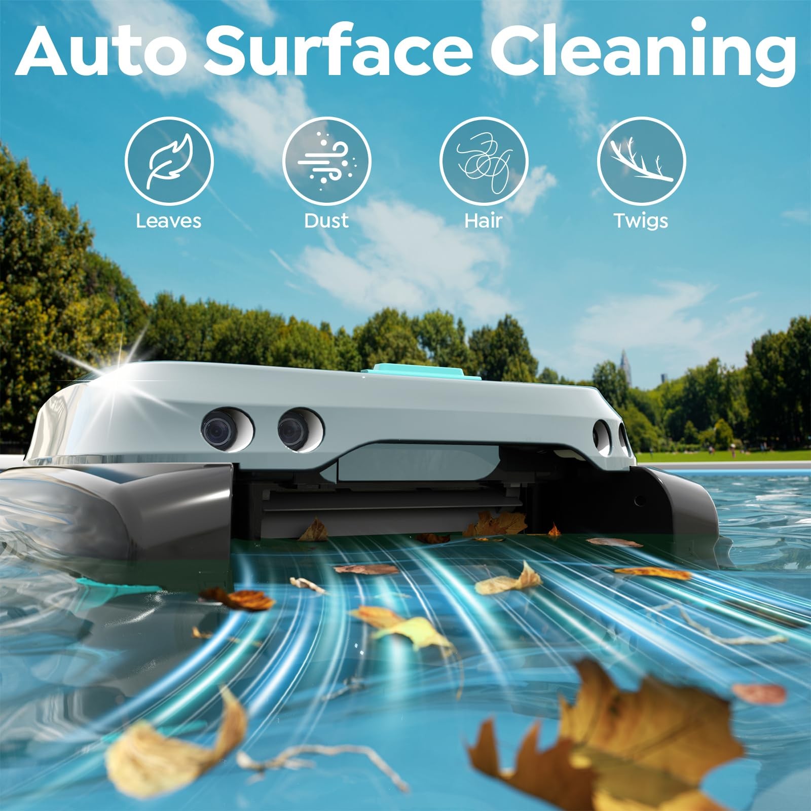 Pleco SK01 Solar Pool Skimmer Robot Auto Surface Cleaning APP Control