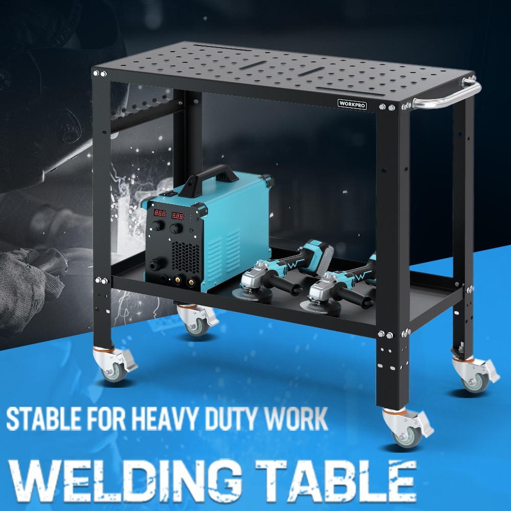 WORKPRO Welding Table 36"x18" 1200 LBS Nitriding Tabletop Welding Workbench Cart