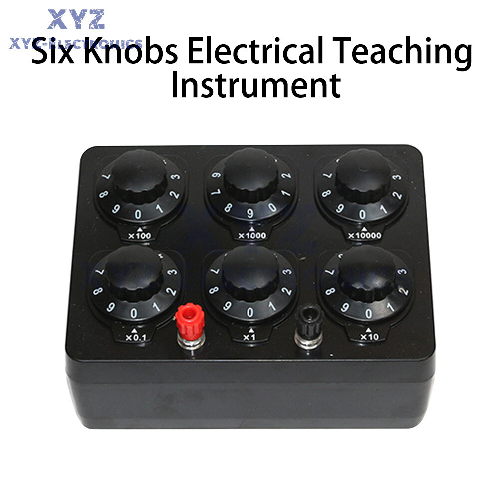 0-99999Ohm 6knobs Simple Resistance Box Resistor Electricity Teaching Instrument