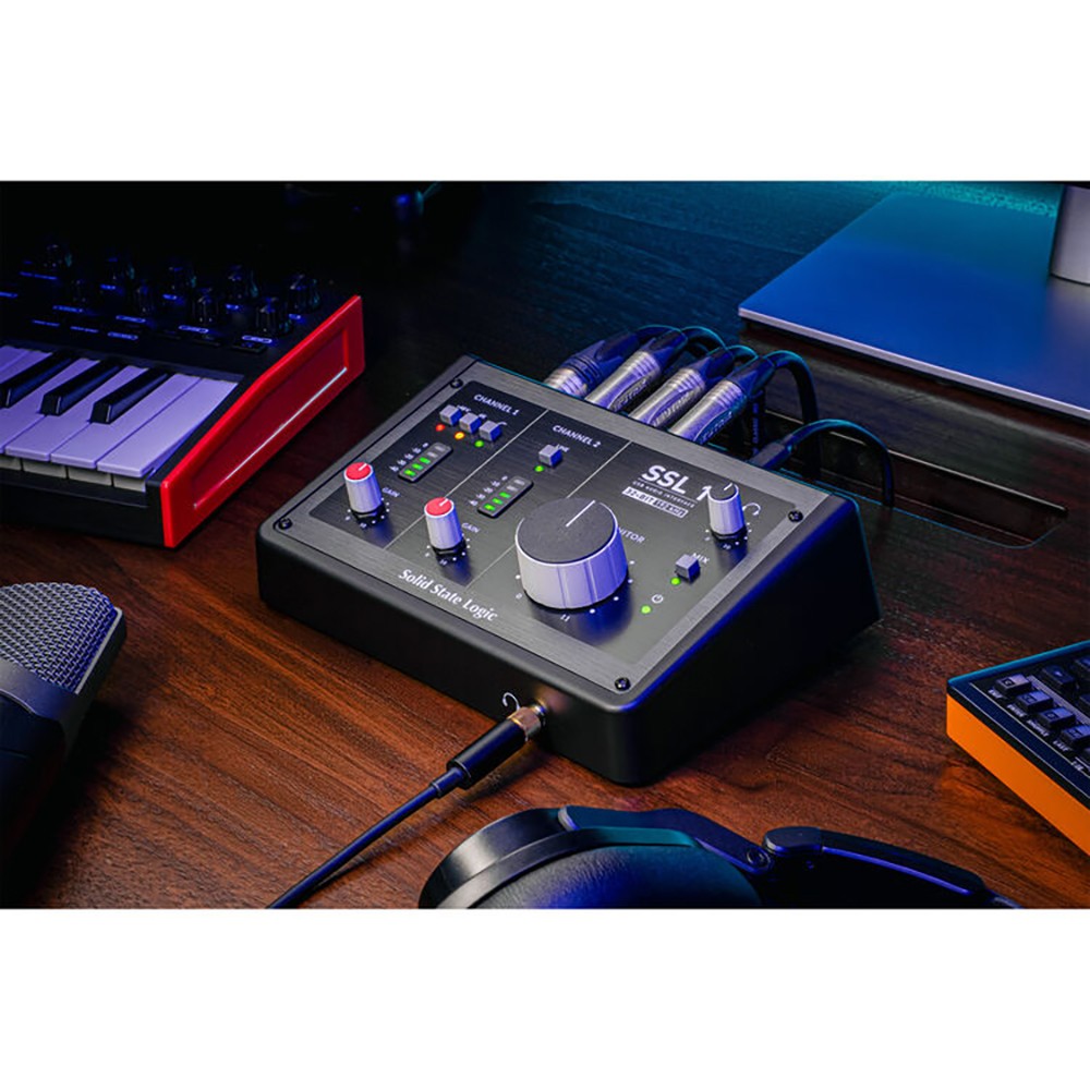 Solid State Logic SSL 2 USB-C Audio Interface Bundle w/ Headphones, XLR