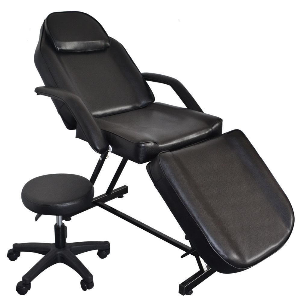 73" Multipurpose Massage Table Spa & Salon Facial Tattoo Bed Barber Chair Black