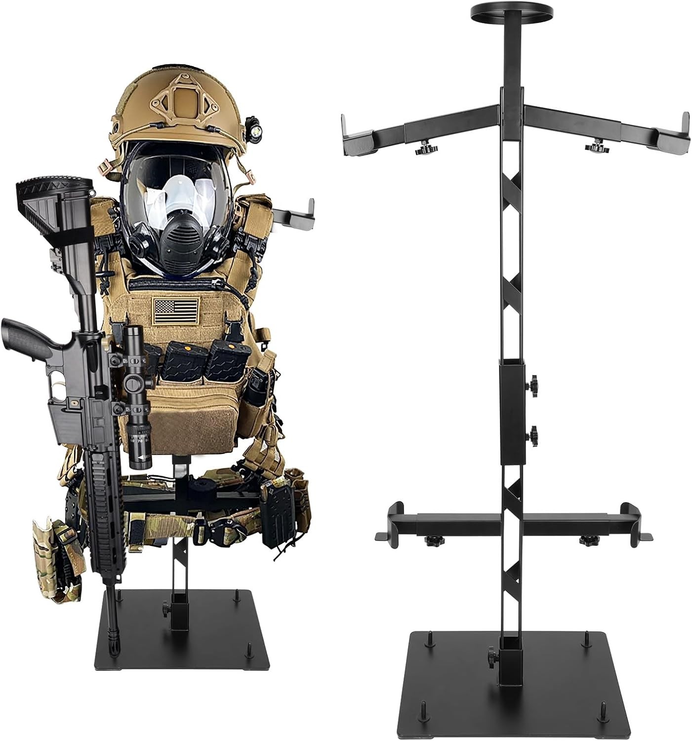 Pridefend Heavy Duty Steel Tactical Gear Stand - Hold Up to 100 lbs Helmet Vest